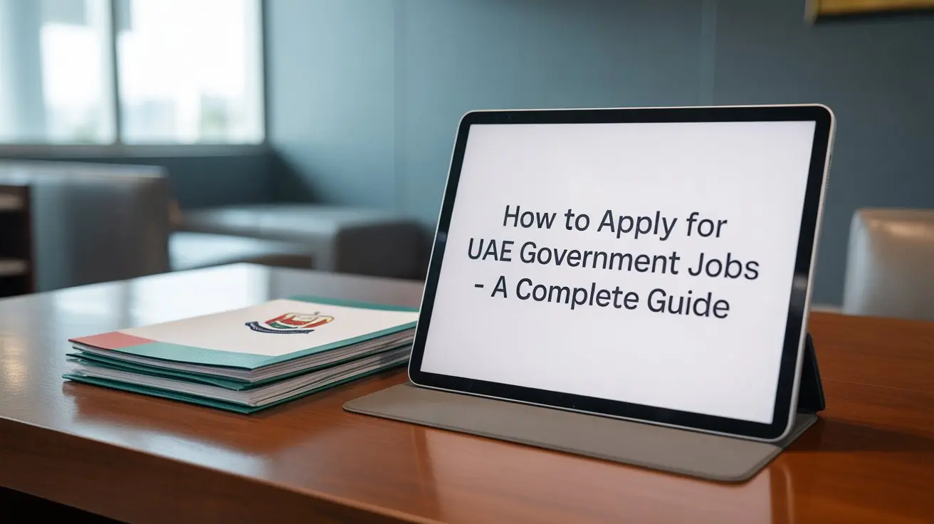 Professional applying online for UAE government jobs through official portal.